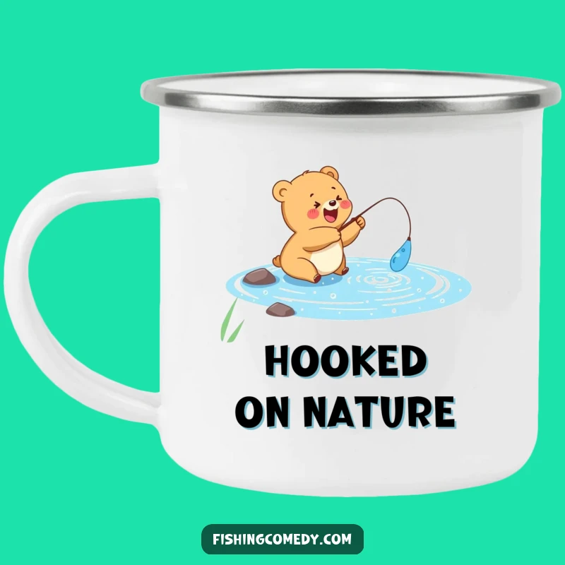 Funny Bear Cub Camping Mug: Outdoor Adventures, Perfect Angler Gift