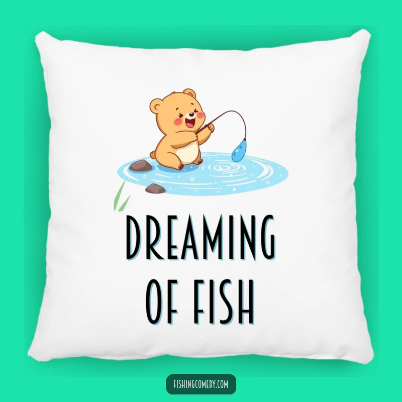 Funny Bear Cub Pillow: Cozy Fishing Companion, Perfect Comfort Gift