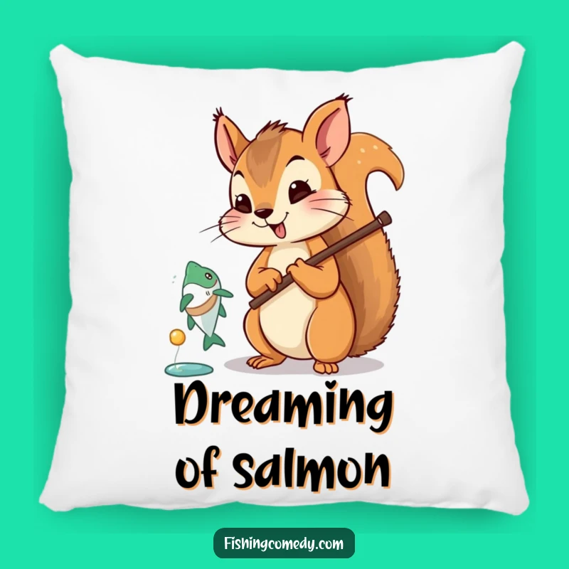 Funny Squirrel Fishing Pillow: Comfy Catch Cushion, Adorable Funny Gift for Lounging