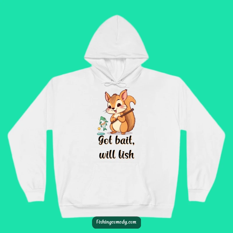 Funny Squirrel Fishing Hoodie: Cozy & Comical Angler Sweatshirt, Ideal Funny Gift